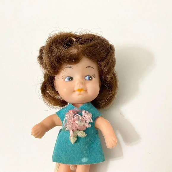 Vtg Gold Farb Novelty Doll Liddle Kiddle Kiddles Clone Flaws 2.5 Inch Tall - Picture 2 of 13